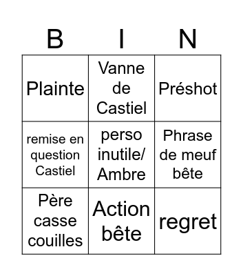 Amour Sucré Ep29 Bingo Card