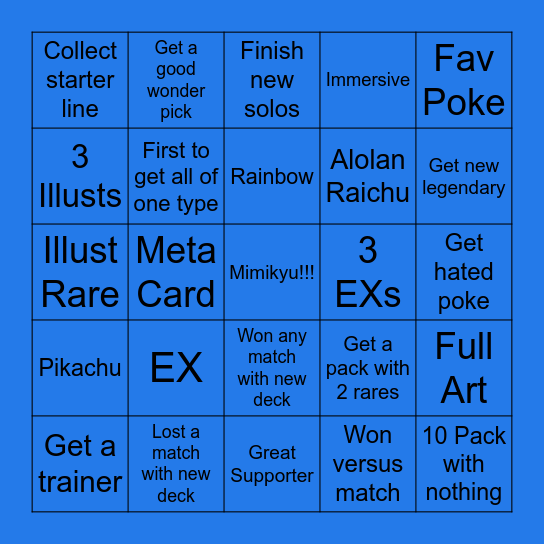 Paul's Bingo Card