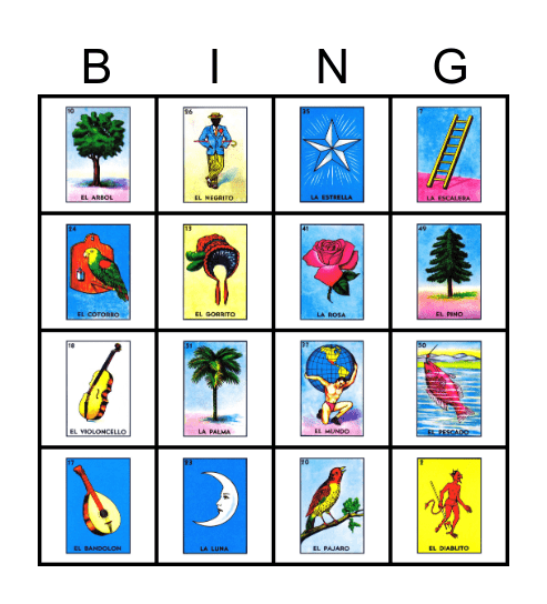 Loteria de México Bingo Card