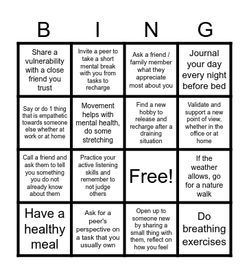 NIQ Canada - Wellness Bingo (May 2025) Bingo Card