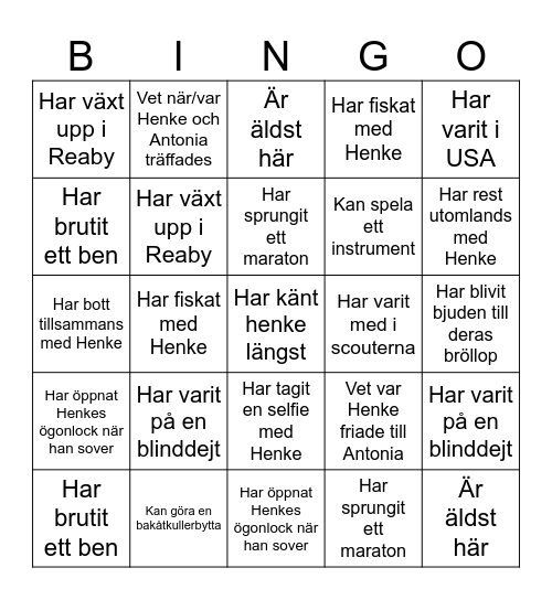 Mingel bi Bingo Card