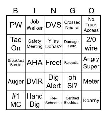 Power Plus Bingo Card