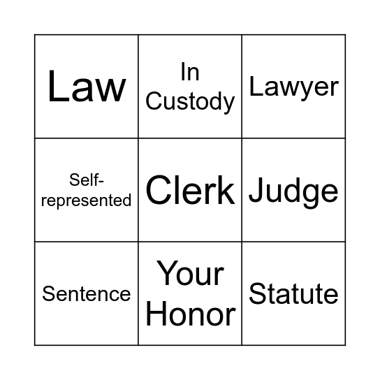Courthouse Bingo Card