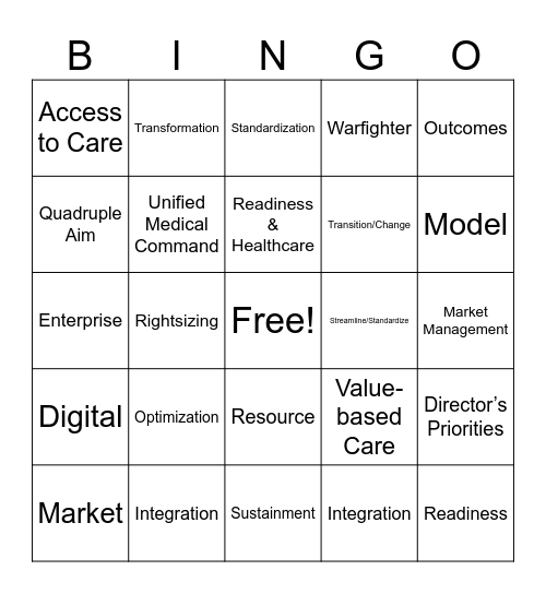 MHS Conference Bingo Card