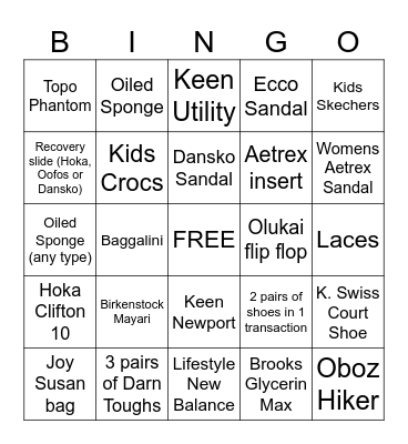 Lamey Bingo Card