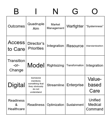 MHS Conference Bingo Card