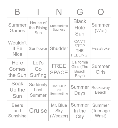 6/22 - 6/23/25 Bingo Card