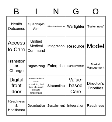 MHS Conference Bingo Card
