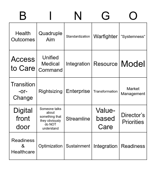 MHS Conference Bingo Card