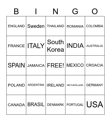 International nudes Bingo Card