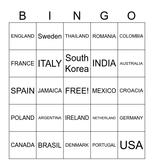 International nudes Bingo Card