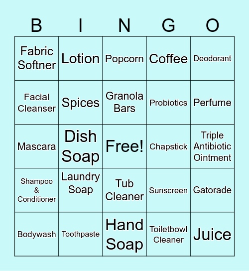 Swap Shop Bingo Card