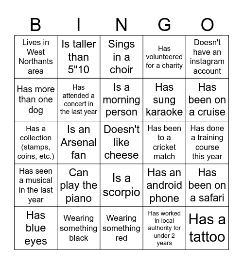 Get to know the Digital Team Bingo Card