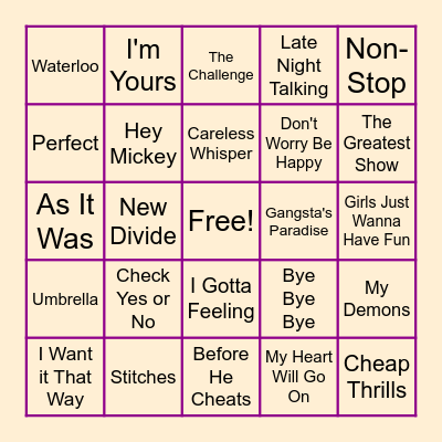 Wild Card!!! Bingo Card
