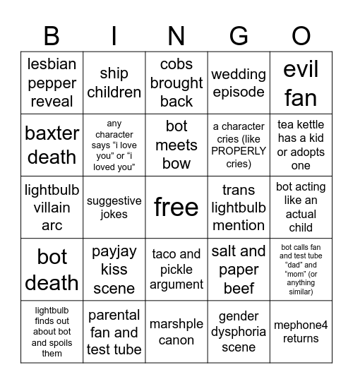 II4 bingo Card