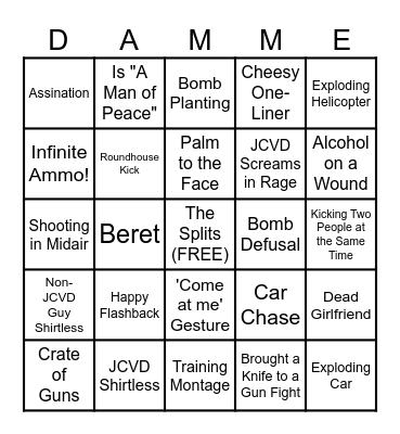 JCVD BINGO Card