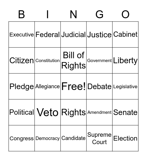 Alicia's Political Bingo Board Bingo Card