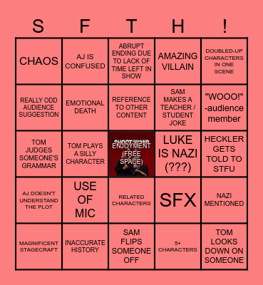 SONIC BINGO!!!!! (SFTH 130 word bingo!!!) Bingo Card