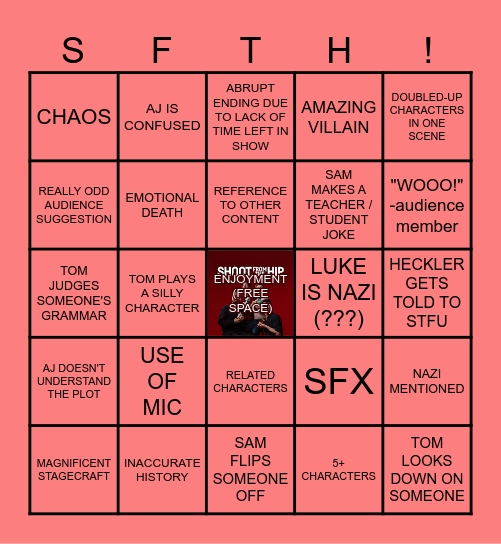 SONIC BINGO!!!!! (SFTH 130 word bingo!!!) Bingo Card