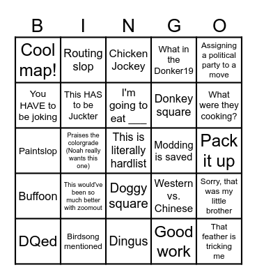 Touhoe Bingo Card