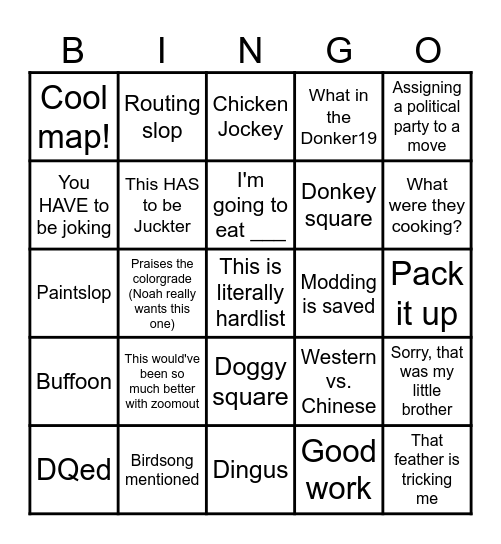 Touhoe Bingo Card