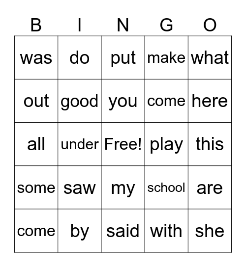 HFW Bingo (May) Bingo Card