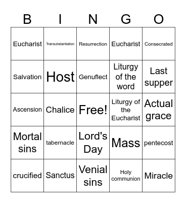 Signs of Grace Bingo Card
