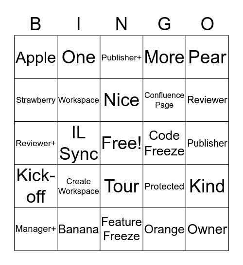 Product Knowledge Bingo Card