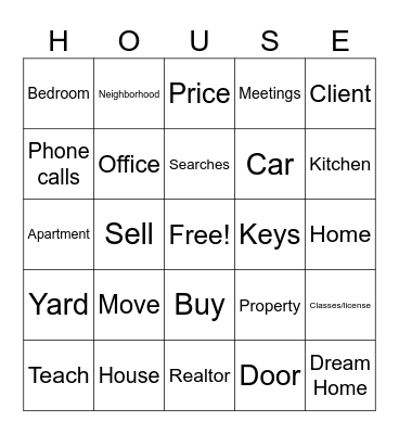 A Day in the life of a Realtor Bingo Card