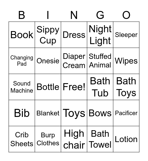 BABY SHOWER BINGO Card