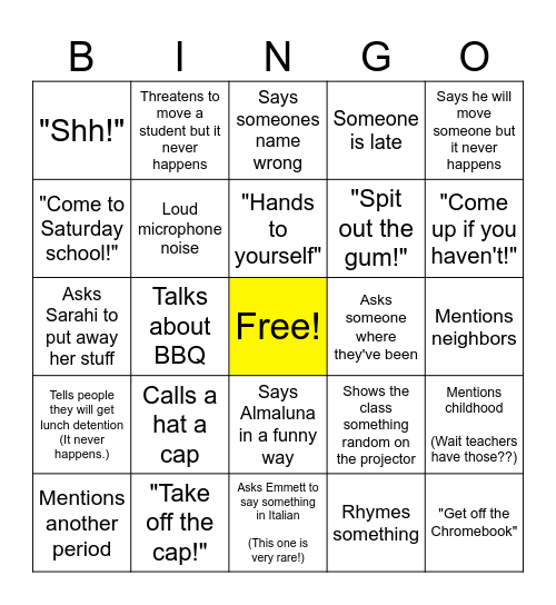 Mr. Noh Bingo! Bingo Card