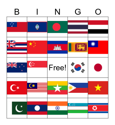 Flag Bingo Card