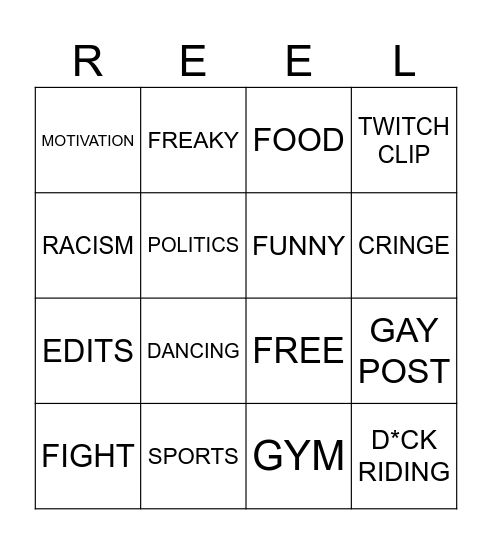REELS BINGO Card