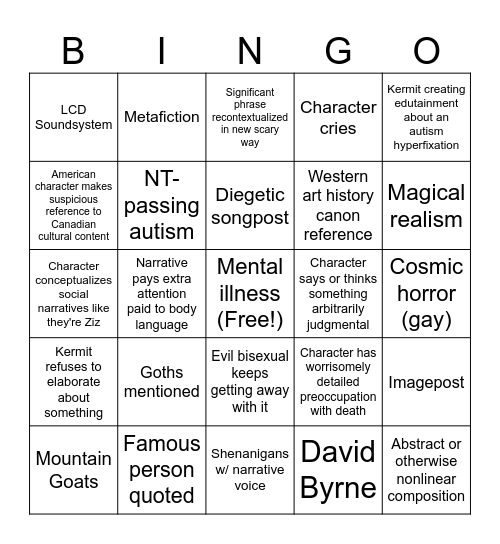 iykyk Bingo Card