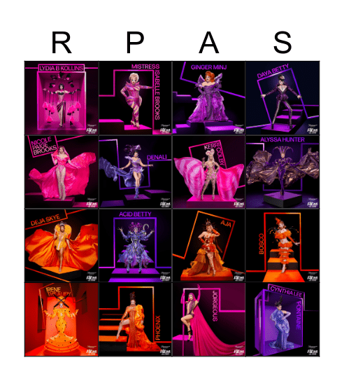 Otters' RuPual's Drag Race Night: All Stars Season 10 Bingo Card