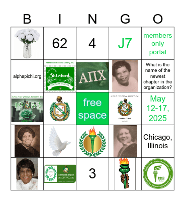 AIIX National Sisterhood Week 2025 Bingo Card