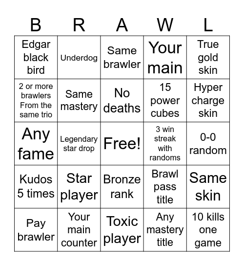 Brawlingo Bingo Card