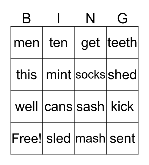 Lessons 28-34 Bingo Card