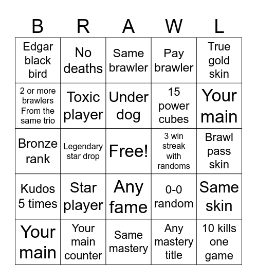 Brawlingo Bingo Card