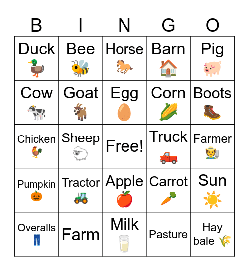 FFA Bingo Card