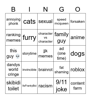 yt shorts Bingo Card