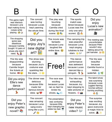 B16 U5 Bingo Card