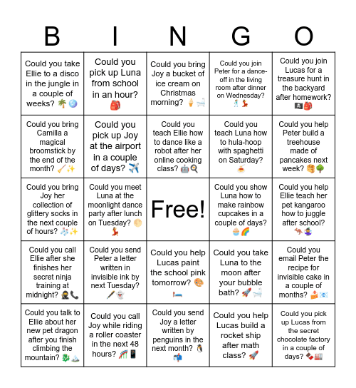 B16 U7 Bingo Card