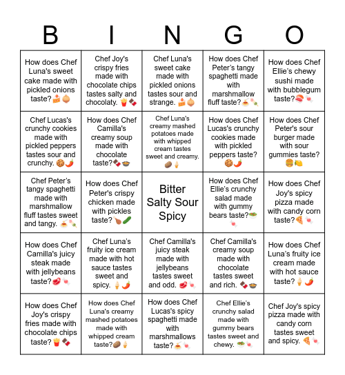 B16 U8 Bingo Card
