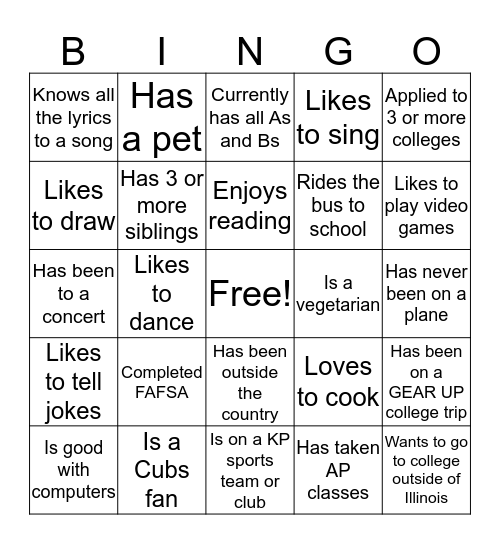 Human Bingo Card