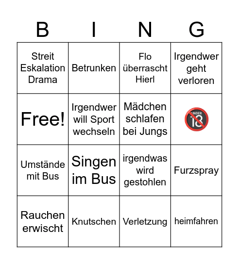 Kroatien Bingo Card