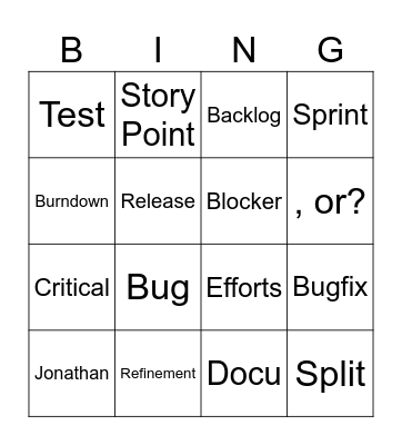 Scrum Bingo Card