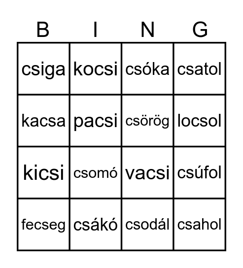 cs Bingo Card