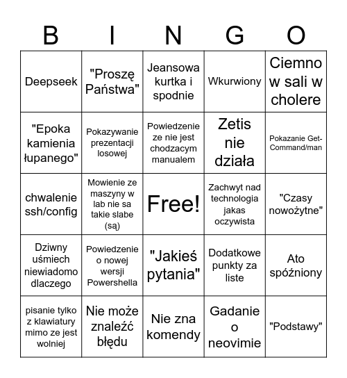 Bingo Sieci Bingo Card