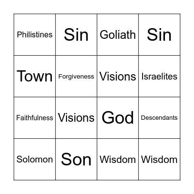 Bible Bingo Card